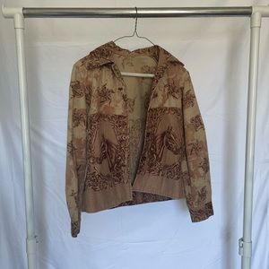 Tan Corduroy Horse Blazer Jacket